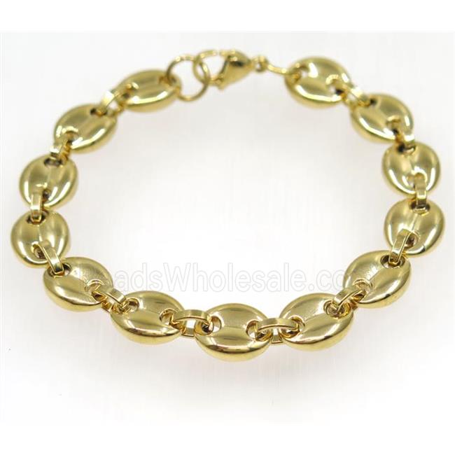 Stainless Steel Bracelet, gold plated