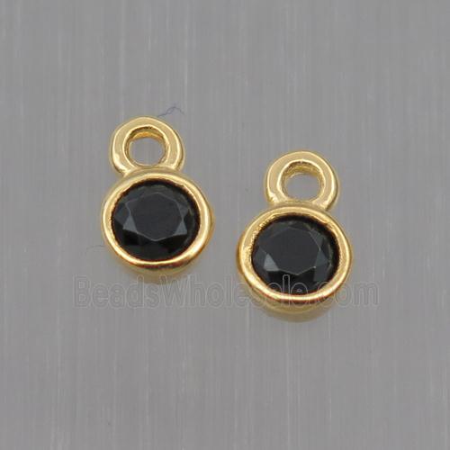 Sterling Silver pendant paved zircon, gold plated