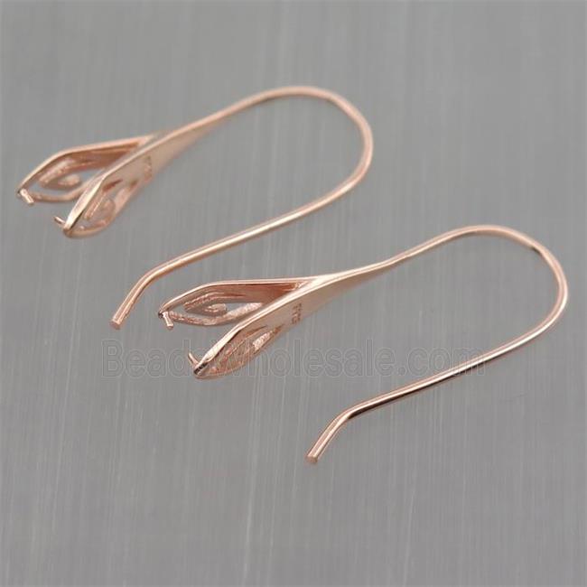 Sterling Silver hook Earrings with bail, rose gold
