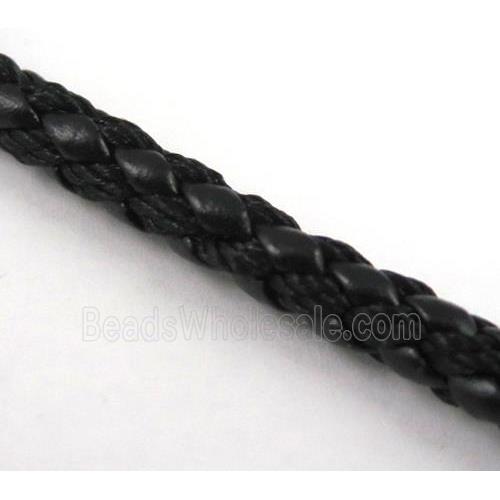 black PU leather cord, round
