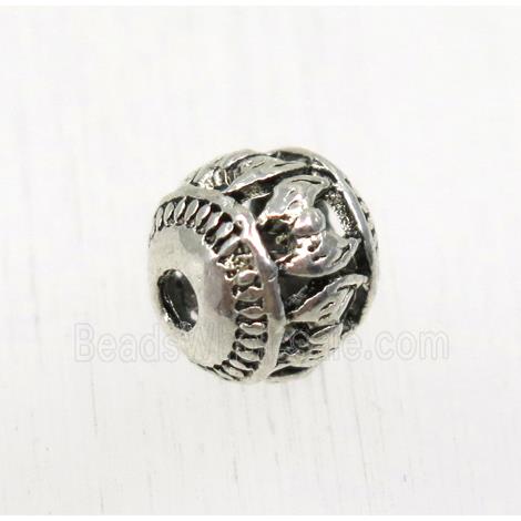 tibetan silver round alloy beads, non-nickel