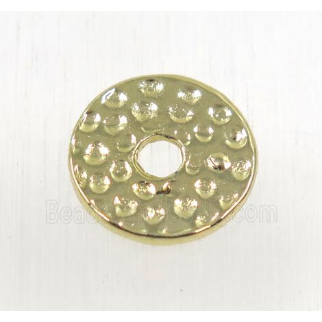 tibetan silver alloy spacer beads, circle, non-nickel, gold plated