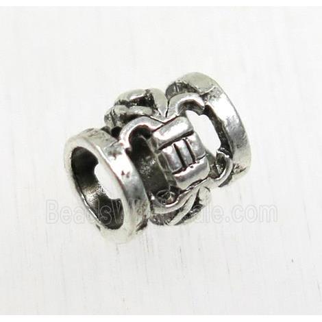 tibetan silver alloy tube beads, non-nickel