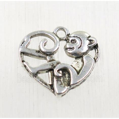 tibetan silver monkey pendants, non-nickel