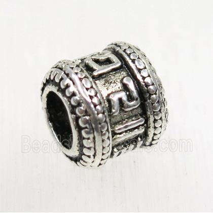 tibetan silver alloy tube beads, non-nickel
