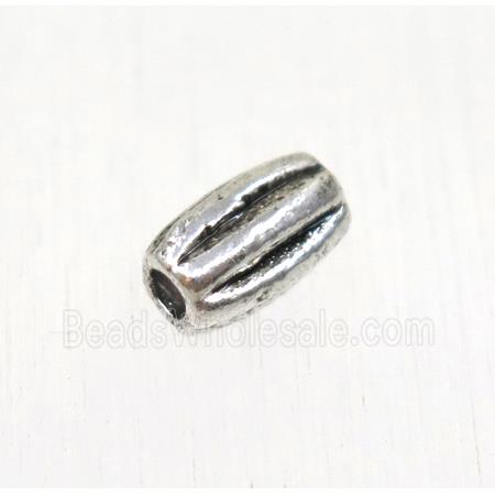 tibetan silver zinc beads, barrel, non-nickel