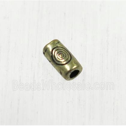 tibetan silver zinc tube beads, non-nickel, antique gold
