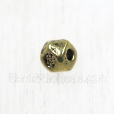 tibetan silver zinc beads, non-nickel, antique gold