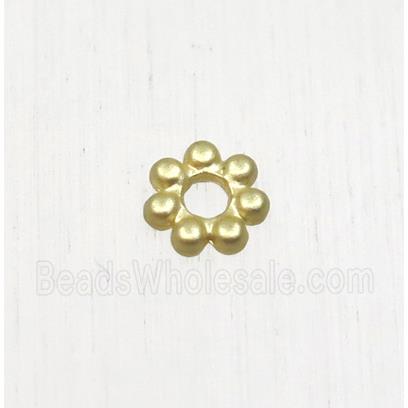 tibetan silver zinc daisy beads, non-nickel, gold plated
