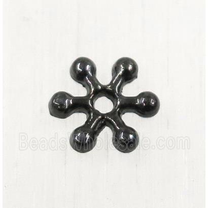 tibetan silver zinc daisy beads, non-nickel, black plated