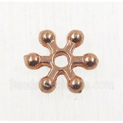 tibetan silver zinc daisy beads, non-nickel, rose gold