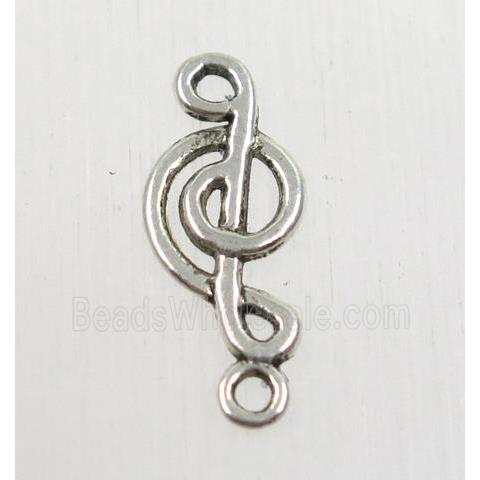 tibetan silver music notes connector, non-nickel