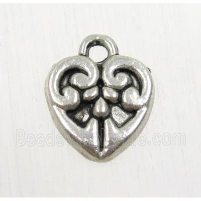 tibetan silver heart pendant, non-nickel
