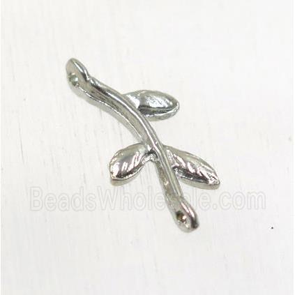 tibetan silver leaf connector, non-nickel