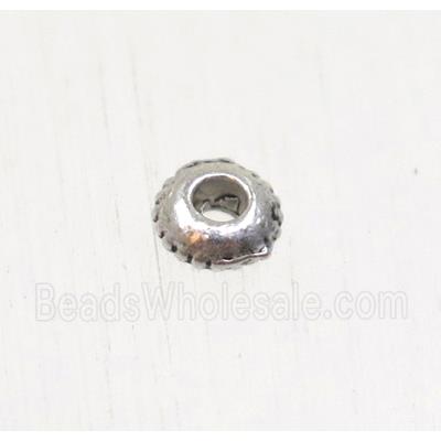 tibetan silver zinc rondelle beads, non-nickel