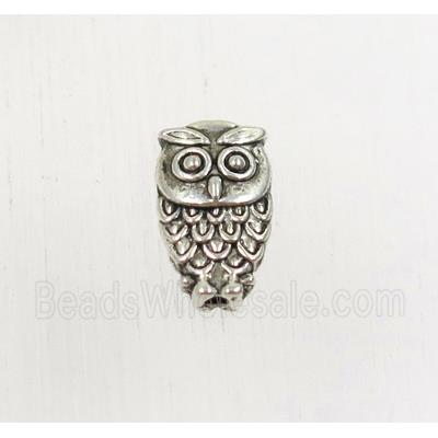 tibetan silver zinc owl beads, non-nickel
