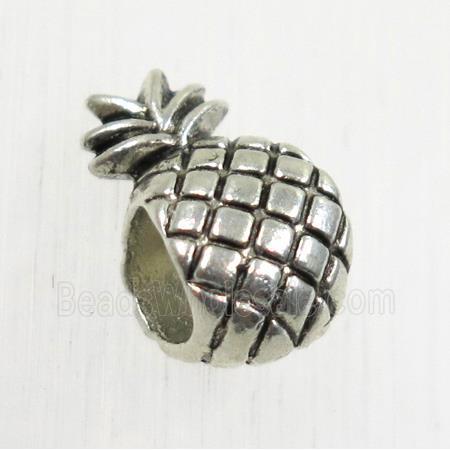 tibetan silver pineapple beads, zinc, large hole, non-nickel