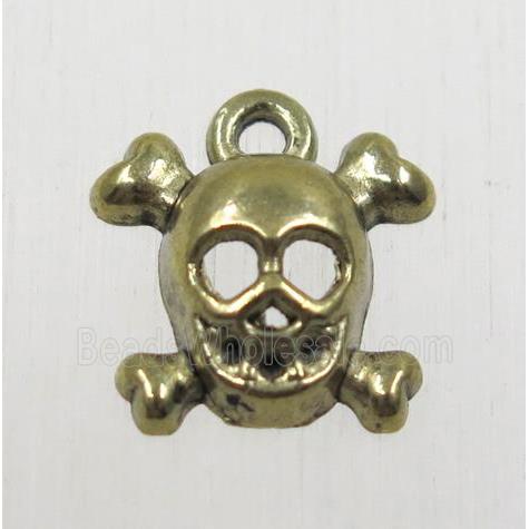 tibetan silver skull pendants, non-nickel, antique bronze