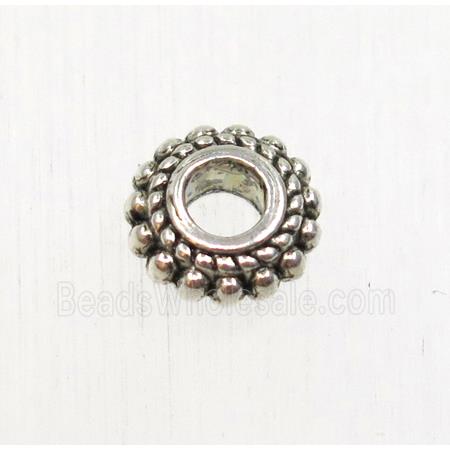 tibetan silver zinc rondelle beads, non-nickel