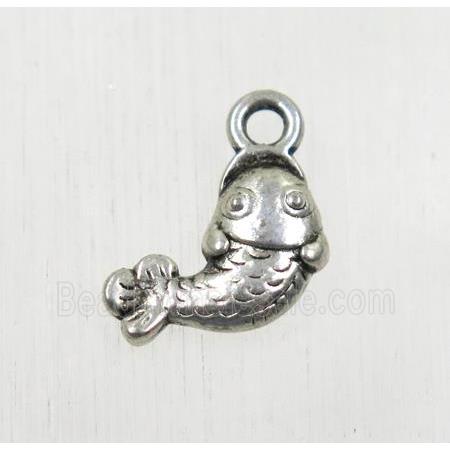tibetan silver zinc fish pendant, non-nickel