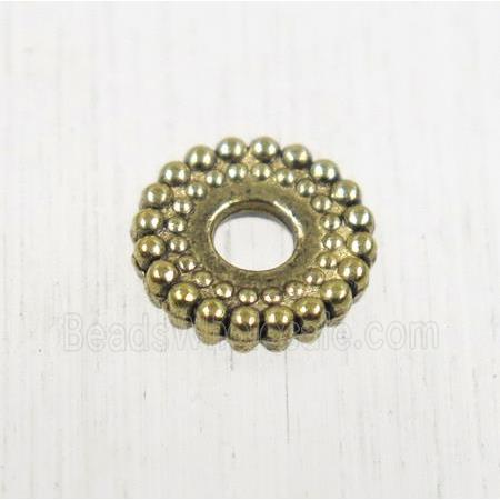 tibetan silver zinc spacer beads, non-nickel, antique gold
