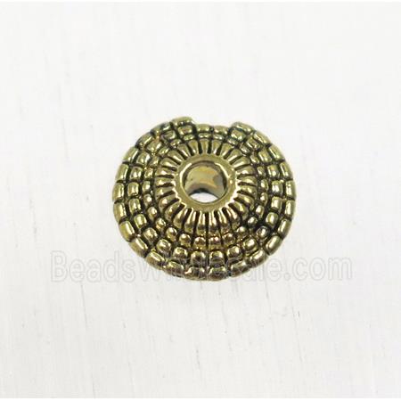 tibetan silver zinc rondelle beads, non-nickel, antique gold