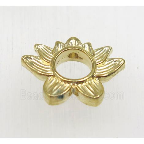 tibetan silver zinc lotus beads, non-nickel, gold plated