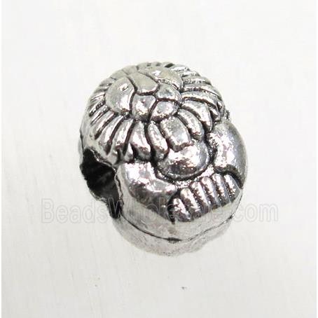 tibetan silver beads, zinc, large hole, non-nickel