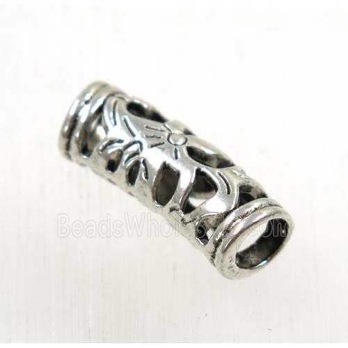 tibetan silver zinc tube beads, non-nickel