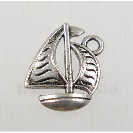 tibetan silver sailboat pendant, non-nickel