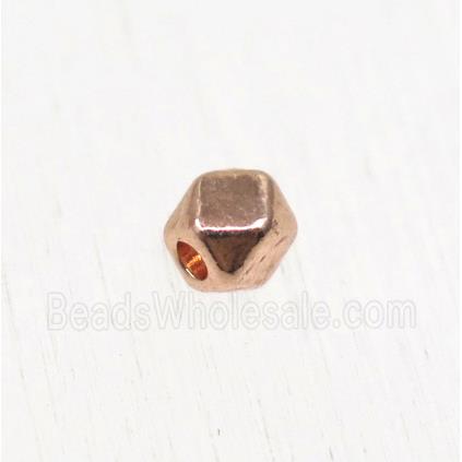 tibetan silver zinc beads, non-nickel, rose gold