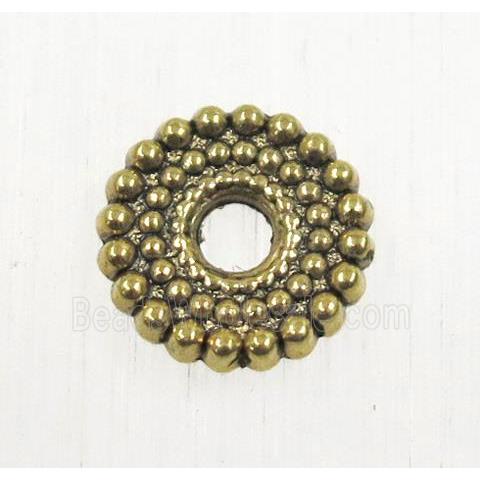 tibetan silver spacer zinc beads, non-nickel, antique gold