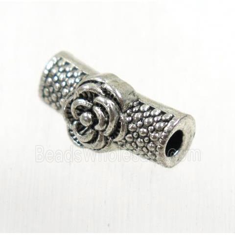 tibetan silver zinc tube beads, non-nickel