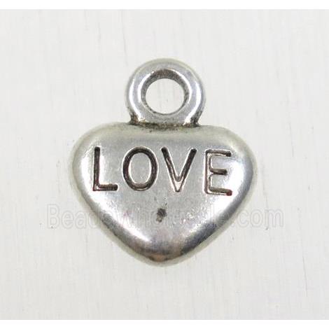 tibetan silver heart pendant, non-nickel