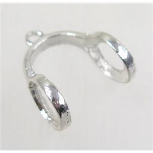 tibetan silver hanger, non-nickel, silver plated, approx 17x17mm, 6mm hole [AD100250]