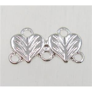 tibetan silver leaf pendant, non-nickel, silver plated, approx 9x20mm [AD117901]