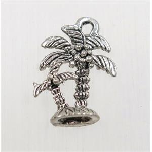 tibetan silver coconut tree pendant, non-nickel, approx 13x17mm [AD1515]