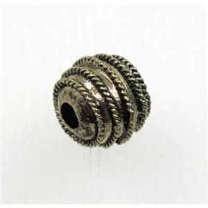 tibetan silver beads, zinc, non-nickel, antique bronze, approx 10x11mm [AD15287AG]