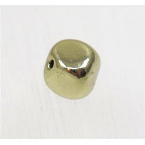 tibetan silver beads, zinc, non-nickel, antique gold, approx 7.5mm [AD212AG]