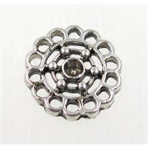tibetan silver pendant, non-nickel, approx 12mm dia [AD37703]