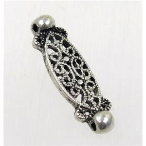 tibetan silver connector, non-nickel, approx 8x27mm [AD39926]