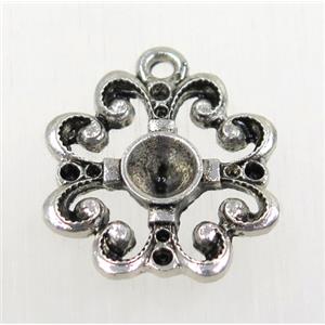 tibetan silver pendant, non-nickel, approx 22mm dia [AD44090]