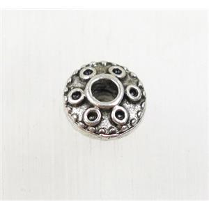 tibetan silver zinc rondelle beads, non-nickel, approx 8mm dia, 2.5mm hole [AD4477]