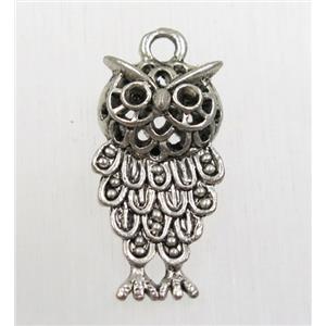 tibetan silver owl pendant, non-nickel, approx 11.5x21mm [AD45685]