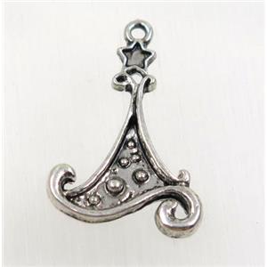 tibetan silver pendant, non-nickel, approx 17x22mm [AD47333]