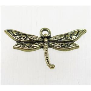 tibetan silver dragonfly pendant, non-nickel, antique bronze, approx 17x32mm [AD47773AG]