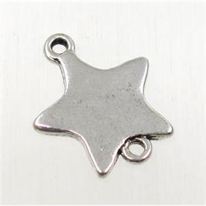 tibetan silver star connector, non-nickel, approx 16mm [AD48216]