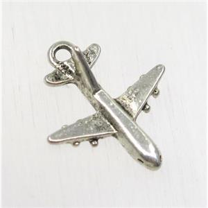 tibetan silver airplane pendant, non-nickel, approx 18.5x19mm [AD49678]