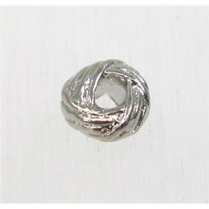 tibetan silver beads, zinc, non-nickel, approx 6mm dia, 2mm hole [AD529]