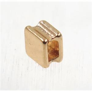 tibetan silver zinc beads, non-nickel, rose gold, approx 7x7mm, 2x4mm hole [AD60101RG]